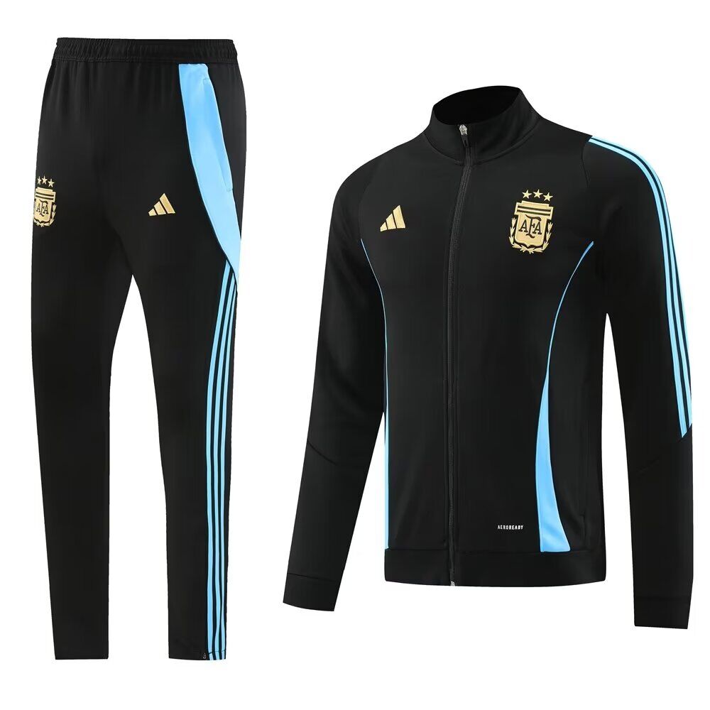 AAA Quality Argentina 24/25 Tracksuit - Black/Blue/Golden